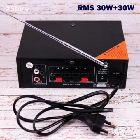 Мощен HiFi усилвател с Мp3, USB, SD, BT и FM радио с дистанционно управление, снимка 2 - Ресийвъри, усилватели, смесителни пултове - 52555988