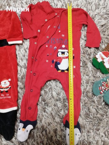 Коледни костюмчета за бебчета до 18 месеца +ПОДАРЪК нов чифт топли чорапки , снимка 4 - Комплекти за бебе - 39105068