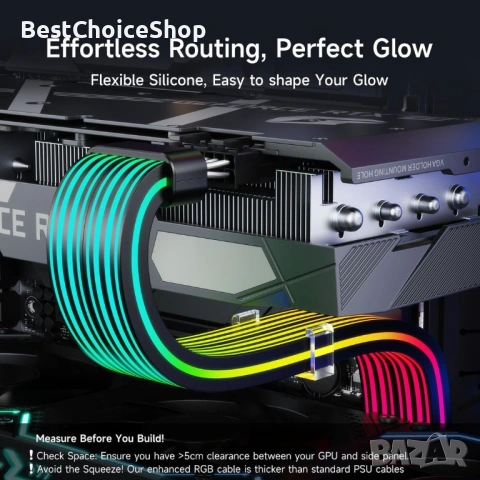 Sirlyr PC ARGB кабели 2 x 8 пинови удължителни кабели за захранване на графична карта, снимка 11 - Кабели и адаптери - 53398232