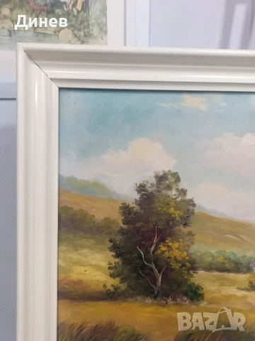 Стара маслена картина "Пейзаж с брези" – 78х59 см | Подписана, снимка 18 - Картини - 53438530