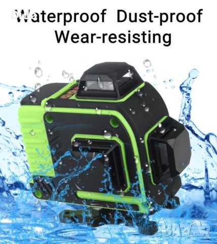 4D Лазерен нивелир с 16 линии (четири точков) самонивилиращ се,със зелен лазер
Код на продукт: 522

, снимка 2 - Измервателни инструменти - 43198250