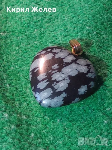 АРТ ДЕКО СКЪПОЦЕНЕН ПЕНДАНТ СЪРЦЕВИДЕН МЕДАЛЬОН НАТУРАЛЕН МИНЕРАЛ 26673, снимка 9 - Колиета, медальони, синджири - 34806293