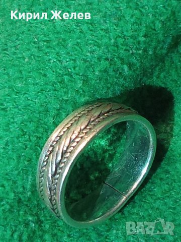 СТАРА СРЕБЪРНА ОРНАМНТИРАНА ХАЛКА СРЕБРО 925 РЕТРО АРТ ПРЪСТЕН МАЙСТОРСКА РЪЧНА ИЗРАБОТКА 27283, снимка 14 - Пръстени - 36817849