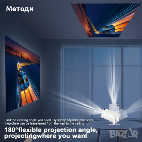 Андроид 11 Проектор 4К Домашно кино до 4 метра картина 200ANSI лумена, снимка 5 - Телевизори - 43766178