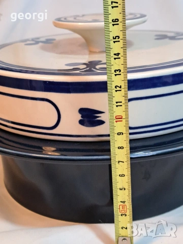 немски керамичен съд с похлупак Rosenthal siena blue цвят кобалт 33/4, снимка 4 - Сервизи - 53430307
