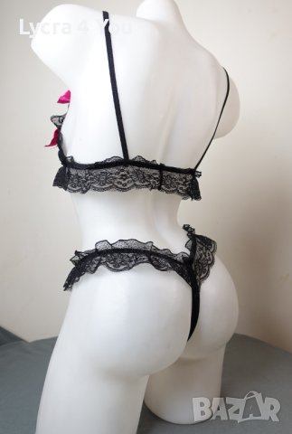 S дамско еротично боди с отворено дъно и разкриващи чашки, снимка 7 - Бельо - 43545971