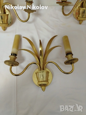месингови аплици от 1950, снимка 5 - Лампи за стена - 53144811