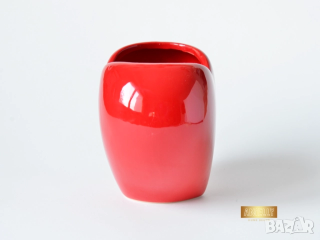 Керамично Ваза за Цветя с Форма на Червено Сърце / Саксия за Растения/ Подарък за Приятелка, снимка 3 - Вази - 52417587