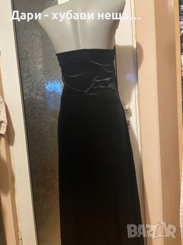 Черна рокля от кадифе, с гол гръб🍀❤️M/L❤️🍀арт.1518, снимка 4 - Рокли - 43327694