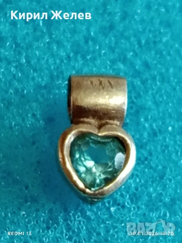 Сребърна висулка с инкростация на ТОПАЗ елегантен дизайн нежно бижу 52609, снимка 4 - Колиета, медальони, синджири - 53051393