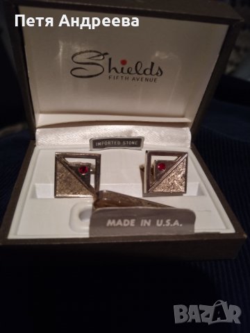 Комплект копчета за ръкавели и  щипка за вратовръзка Shields , снимка 1 - Бижутерийни комплекти - 24942741