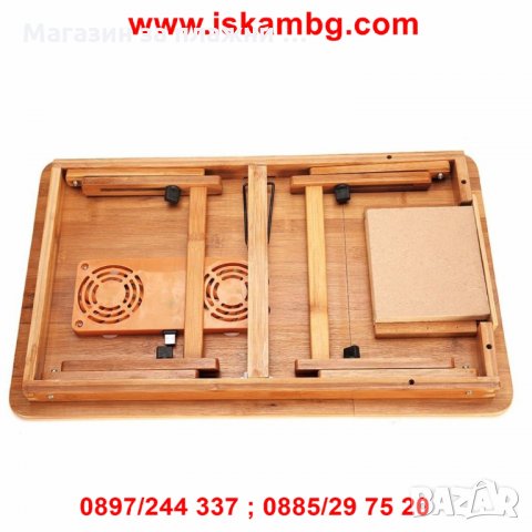 Бамбукова охлаждаща масичка за лаптоп - КОД 1839, снимка 3 - Други стоки за дома - 26991603