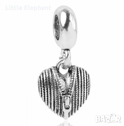 Висящ елемент сърце с цип/нов