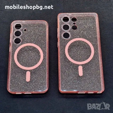 Samsung Galaxy S25 /S25 Ultra кейс MagSafe розов с брокат 