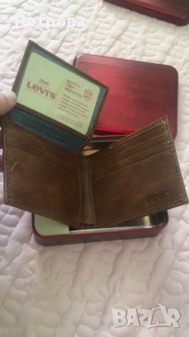 Оригинални мъжки кожени портфейли марка LEVI’S - светлокафеви др модел, снимка 3 - Портфейли, портмонета - 27380828