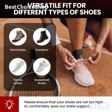 Welnove глезенна шина с метална шина за навехнати глезени - Черна L, снимка 2 - Ортези и протези - 53144499