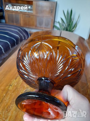 Стара стъклена фруктиера,купа #2, снимка 6 - Други ценни предмети - 44086052