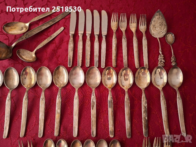Антикварни посребрени прибори Esm 100, снимка 2 - Антикварни и старинни предмети - 53316452