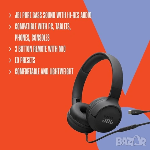 Слушалки JBL Headphones Tune 520C Black Нови неразпечатани налични 2 броя, снимка 4 - Слушалки и портативни колонки - 53375800