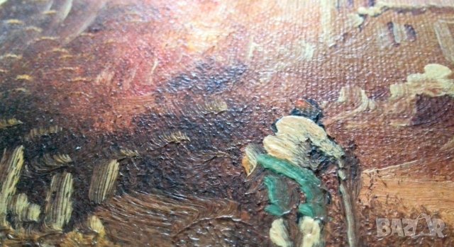 Маслена картина подписана, снимка 3 - Антикварни и старинни предмети - 37111208
