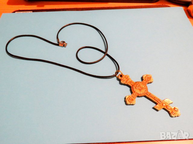 кръст, Старинен Руски православен бронзов георгиевски кръст с вързанка - съхранете част от историята, снимка 2 - Антикварни и старинни предмети - 36906473