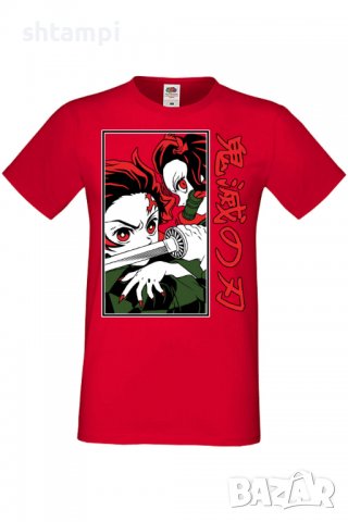 Мъжка тениска Demon Slayer Tanjiro Nezuko Fighting,Анимация,игра,Празник,Повод,, снимка 3 - Тениски - 38075907