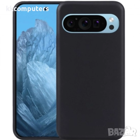 Силиконов кейс iPaky матиран и Протектор За Google Pixel 9/Pixel 9 Pro, Черен