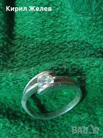 СТИЛЕН СКЪПОЦЕНЕН СРЕБЪРЕН ПРЪСТЕН СРЕБРО 925 АНГЛИЯ с ГОЛЯМ ЮВЕЛИРНО ФАСЕТИРАН ИСКРЯЩ ЦИРКОН 41178, снимка 14 - Пръстени - 48954460