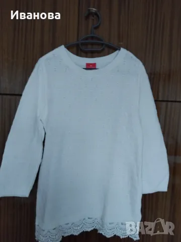 Снежнобяла блуза с дантела TOGETHER, снимка 9 - Блузи с дълъг ръкав и пуловери - 47651248