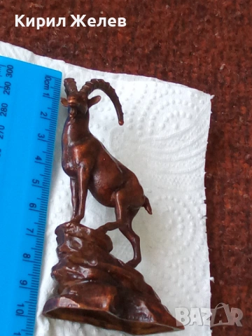 Бронзова фигурка на Козирог върху скала 42871, снимка 4 - Колекции - 53582374