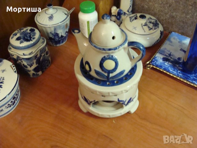 Страхотен ПОРЦЕЛАНОВ чайник с нагревател, снимка 4 - Декорация за дома - 28532681