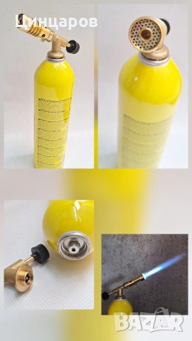 Горелка с мап газ флакон обем 385гр. темп. над 2100°C. Топене, спояване, подгрев. Италия произход 