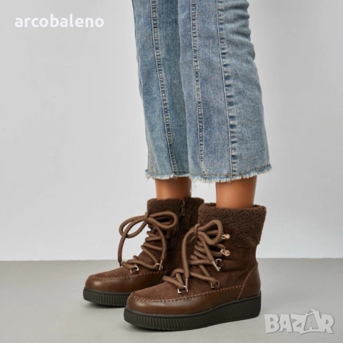 Дамски зимни боти до глезена, 3цвята , снимка 2 - Дамски боти - 52753355