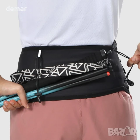 Лек колан за бягане Haimont, колан за съхранение, отвеждащ влагата, размер S, черен, снимка 4 - Други спортове - 50443839