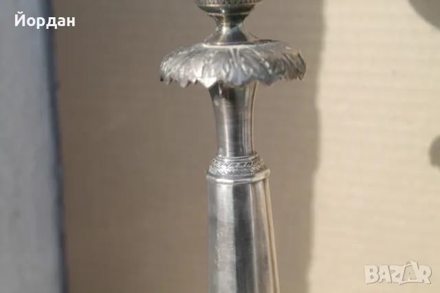 Сребърни свещници, снимка 6 - Антикварни и старинни предмети - 49483729