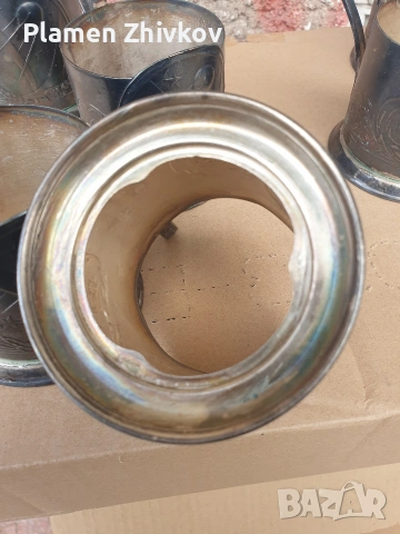 Шест броя дебело посребрени подстаканици - СССР на тема Спутник, снимка 5 - Чаши - 53427935