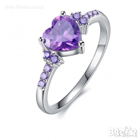 Сребърни пръстени с топаз, сапфир, цирконий, рубин, аквамарин, опал, снимка 15 - Пръстени - 32502601