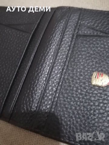 Качествен черен кожен калъф органайзер с релефна емблема на Порше Porsche, снимка 7 - Аксесоари и консумативи - 35627303