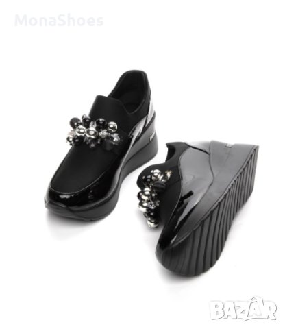 ДАМСКИ  ОБУВКИ В ЧЕРЕН ЦВЯТ код 2 , снимка 2 - Дамски ежедневни обувки - 44099231