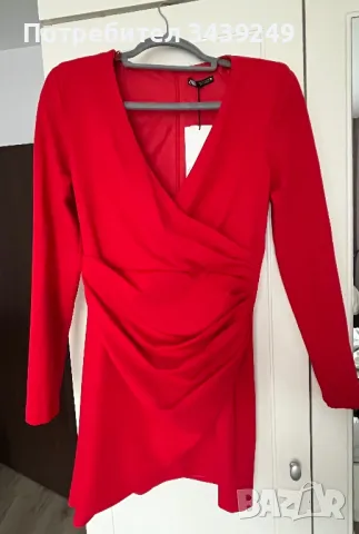 Zara червена мини рокля, размер S *нова*, снимка 3 - Рокли - 49673108
