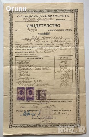 Свидетелства СУ 1935, поредни номера