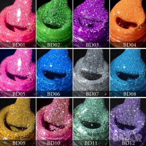 Venalisa светещ блестящ гел лак неон / серия Reflective Glitter, снимка 4 - Продукти за маникюр - 37255522