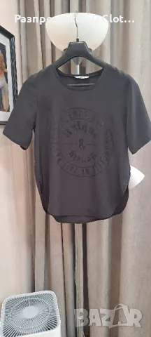 дамска тениска черна XS/S , снимка 2 - Тениски - 48759656