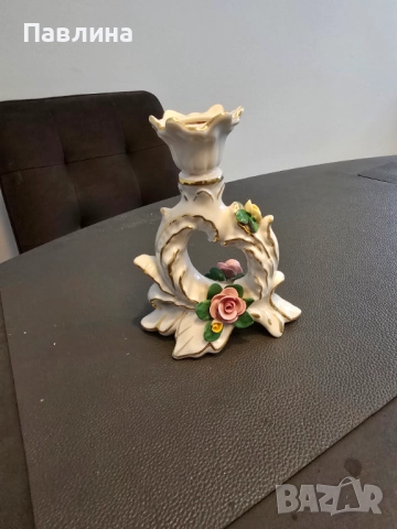 Свещник дрезденски порцелан, снимка 10 - Декорация за дома - 52407023