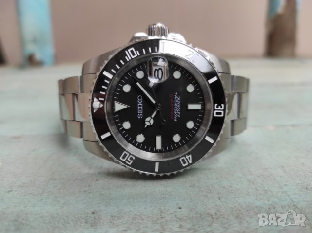 Seiko mod black Submariner , снимка 3 - Мъжки - 43242604