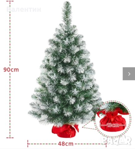 Изкуствени Коледни елхички със сняг в различни размери, снимка 2 - Декорация за дома - 52314958