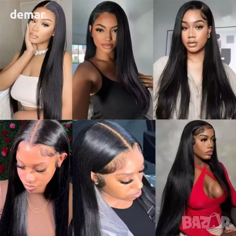 Falaimei прав сноп човешка коса 56 см, 100% необработена бразилска права коса сноп 12A, снимка 8 - Аксесоари за коса - 51416517