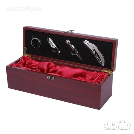 НОВ КОМПЛЕКТ АКСЕСОАРИ ЗА ВИНО В ЛУКСОЗНА ДЪРВЕНА КУТИЯ.СЕТ ЗА ВИНО ШАХ.КУТИЯ ЗА ВИНО.ШАХМАТНА ДЪСКА, снимка 3 - Други - 36416097