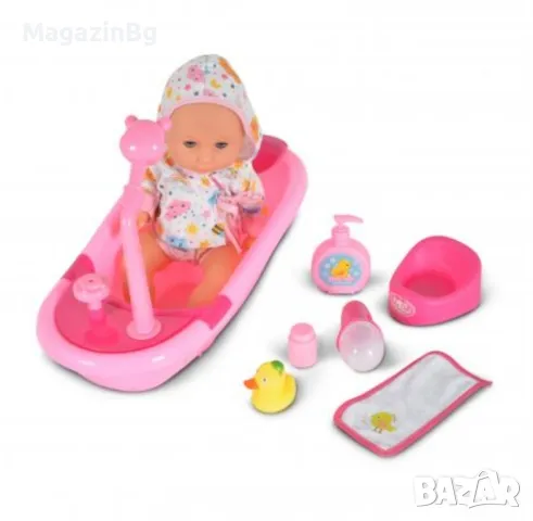 Кукла 36см пишкаща сет с вана за къпане

, снимка 1