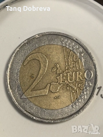 Монета от 2 евро 2001г (Дървото на живота)  Монетата носи също букв